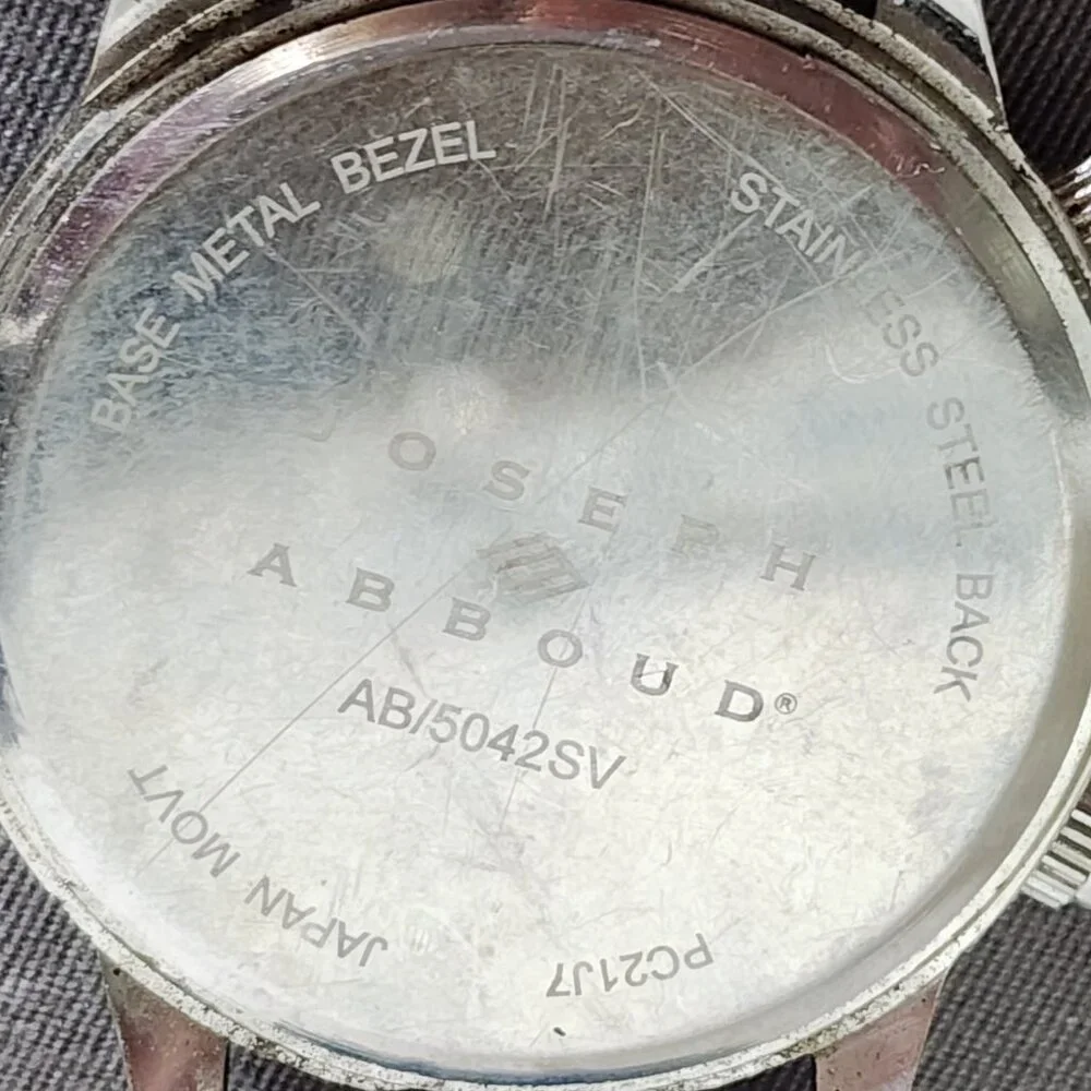 Joseph Abboud Navy Blue Three Dial Japan Movement AB/5042SV Vegan Leather Watch